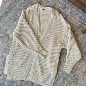 Free People NWOT thick oversized Cozy Cream Knit Sweater